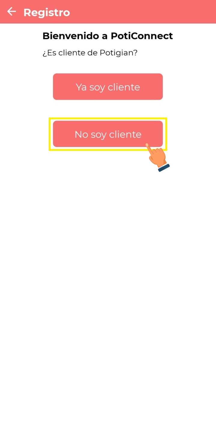2) 选择 "No soy cliente"